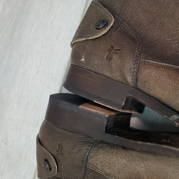 Frye Womens Melissa Button Zip Short Dk Leather 12959 Ankle Boots shoes 8.5 - Picture 10 of 16